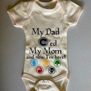 Newborn onesie’s! Magic the Gathering Design!